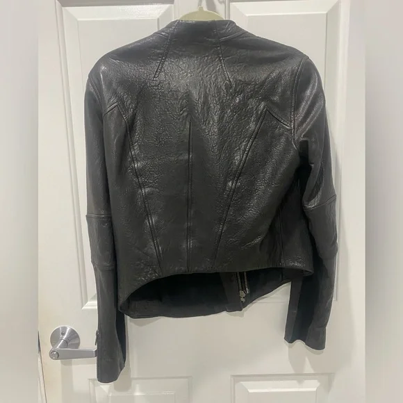 Helmut Lang 100% Lamb Leather Asymmetrical Jacket Size M - Picture 3 of 15